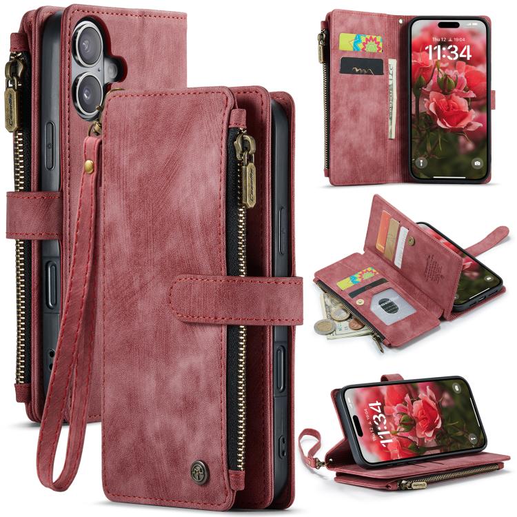 CaseMe C30 For Apple iPhone 18 17 Pro Max Air Vintage Leather Folio Zipper Wallet Case with Magnetic Closure and 7 Card Slots