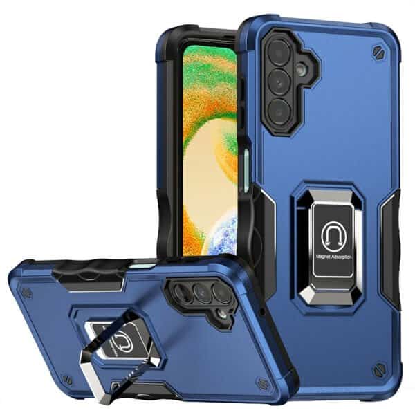 Samsung Galaxy A04S A13 4G 5G Anti Scratch Rugged Magnetic Car Mount Ring Shockproof Heavy Duty Cover (Blue)