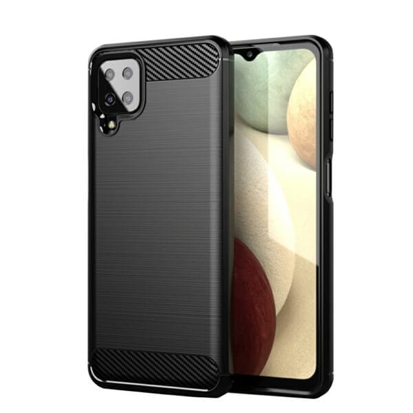 Samsung Galaxy A12 Case Shockproof Heavy Duty Rugged Anti Knock Back Cover (Black)