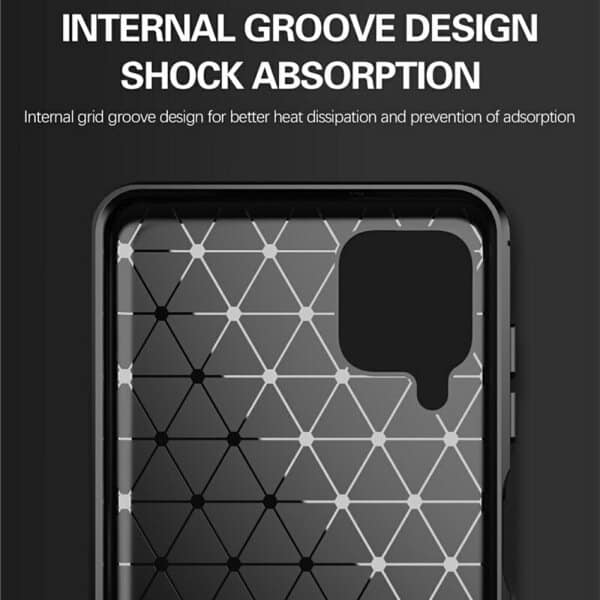 Samsung Galaxy A12 Case Shockproof Heavy Duty Rugged Anti Knock Back Cover (Black)