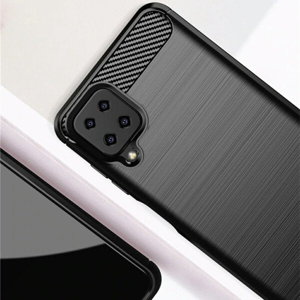 Samsung Galaxy A12 Case Shockproof Heavy Duty Rugged Anti Knock Back Cover (Black)