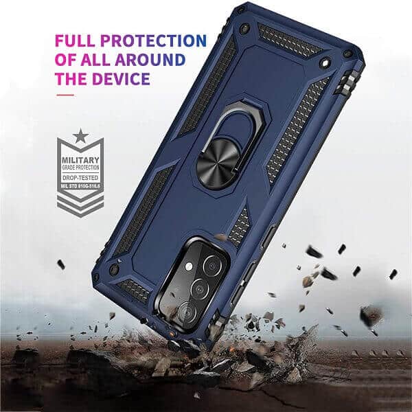 Samsung Galaxy A13 4G Anti Scratch Rugged Magnetic Car Mount Ring Shockproof Heavy Duty Cover (Navy Blue)