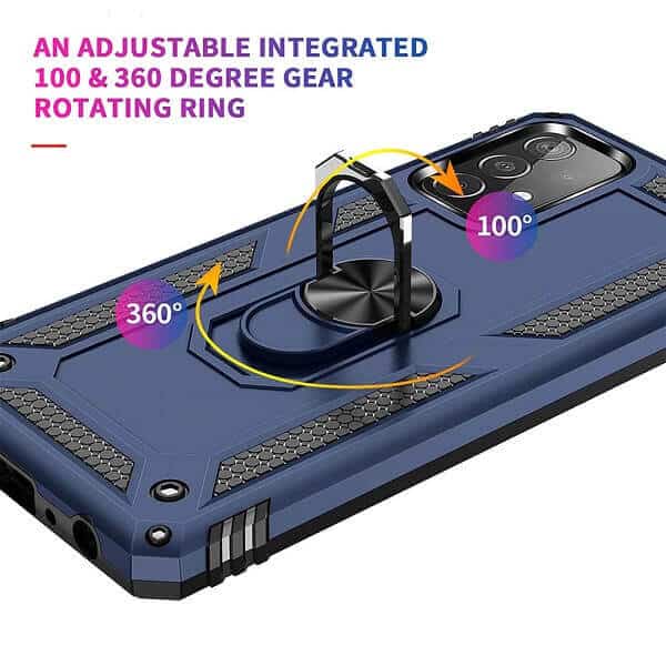 Samsung Galaxy A13 4G Anti Scratch Rugged Magnetic Car Mount Ring Shockproof Heavy Duty Cover (Navy Blue)