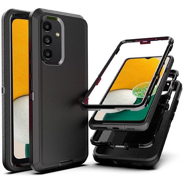 Samsung Galaxy A13 5G Case Drop Resistant Defender Tradies Heavy Duty Rugged Shockproof Tough Cover (Black)
