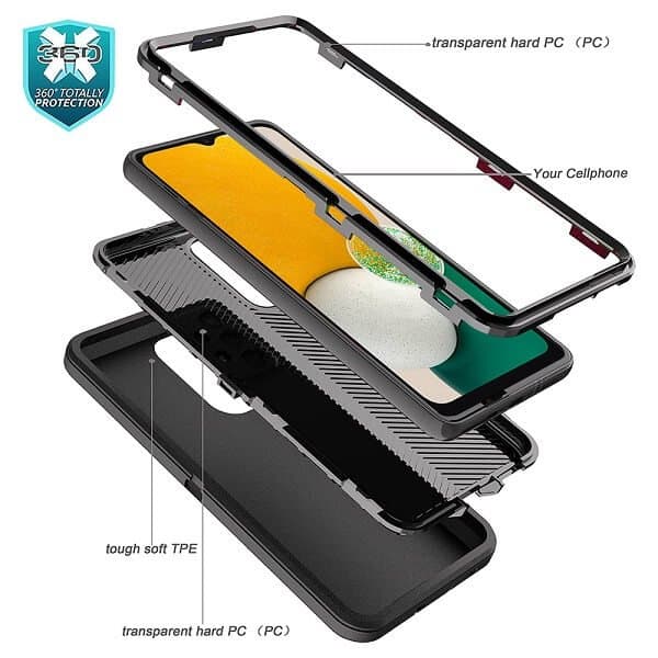 Samsung Galaxy A13 5G Case Drop Resistant Defender Tradies Heavy Duty Rugged Shockproof Tough Cover (Black)