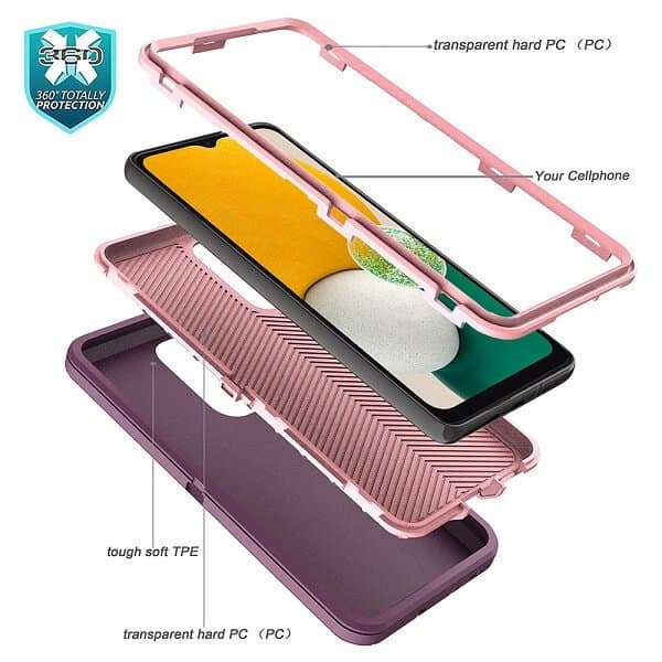 Samsung Galaxy A13 5G Case Drop Resistant Defender Tradies Heavy Duty Rugged Shockproof Tough Cover (Purple)