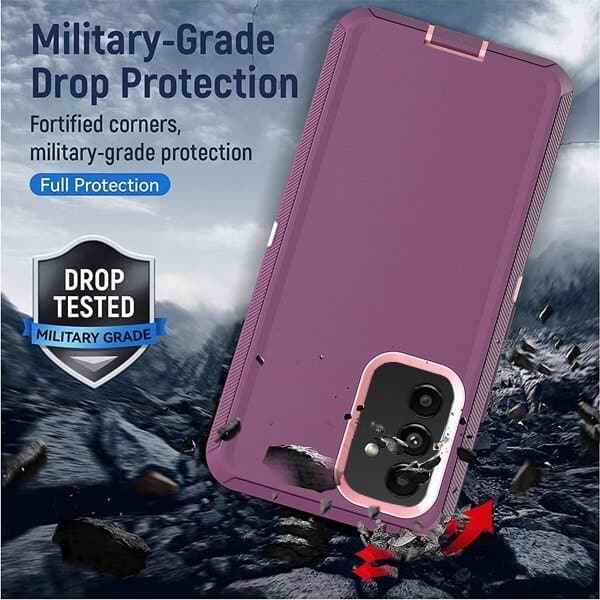Samsung Galaxy A13 5G Case Drop Resistant Defender Tradies Heavy Duty Rugged Shockproof Tough Cover (Purple)