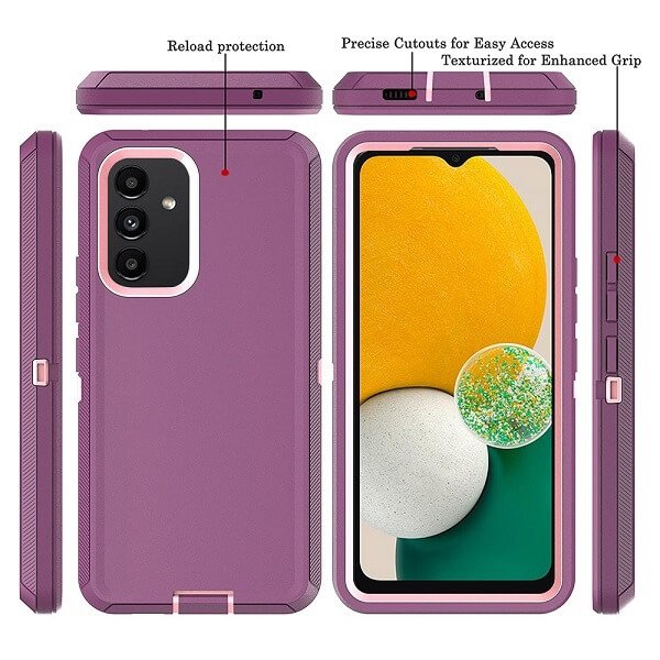 Samsung Galaxy A13 5G Case Drop Resistant Defender Tradies Heavy Duty Rugged Shockproof Tough Cover (Purple)