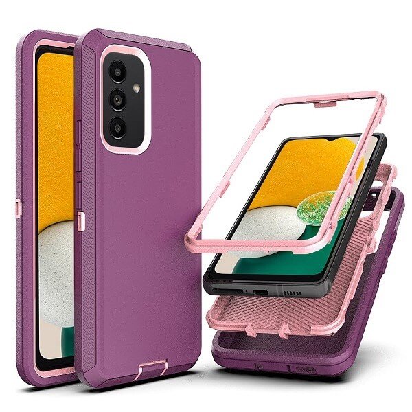 Samsung Galaxy A13 5G Case Drop Resistant Defender Tradies Heavy Duty Rugged Shockproof Tough Cover (Purple)