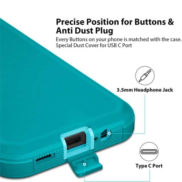 Samsung Galaxy A14 5G Case Drop Resistant Defender Tradies Heavy Duty Rugged Shockproof Tough Cover (Teal)