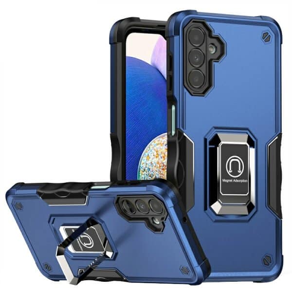 Samsung Galaxy A14 5G Magnetic Ring Rugged Shockproof Case Heavy Duty Protective Back Cover (Blue)