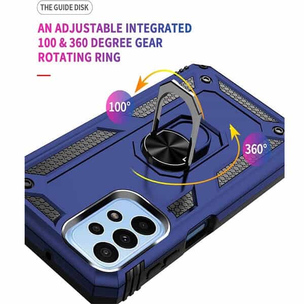 Samsung Galaxy A23 4G Anti Scratch Rugged Magnetic Car Mount Ring Shockproof Heavy Duty Cover (Navy Blue)