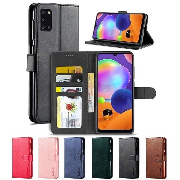 Samsung Galaxy A31 Wallet Case Leather Card Pocket Flip Shockproof Magnetic Cover