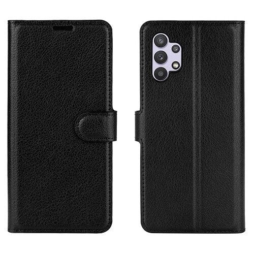 Samsung Galaxy A32 5G Wallet Leather Flip Case Shockproof Magnetic Card Slots Cover (Black)