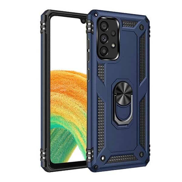 Samsung Galaxy A33 5G Anti Scratch Rugged Magnetic Car Mount Ring Shockproof Heavy Duty Cover (Navy Blue)