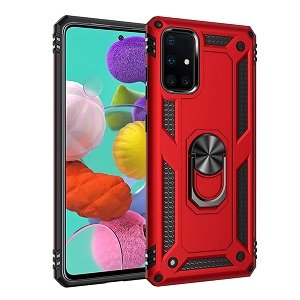 Samsung Galaxy A51 Shockproof Magnetic Car Mount Ring Case Cover (Red)