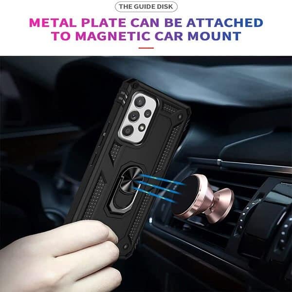 Samsung Galaxy A53 5G Anti Scratch Rugged Magnetic Car Mount Ring Shockproof Heavy Duty Cover (Black)