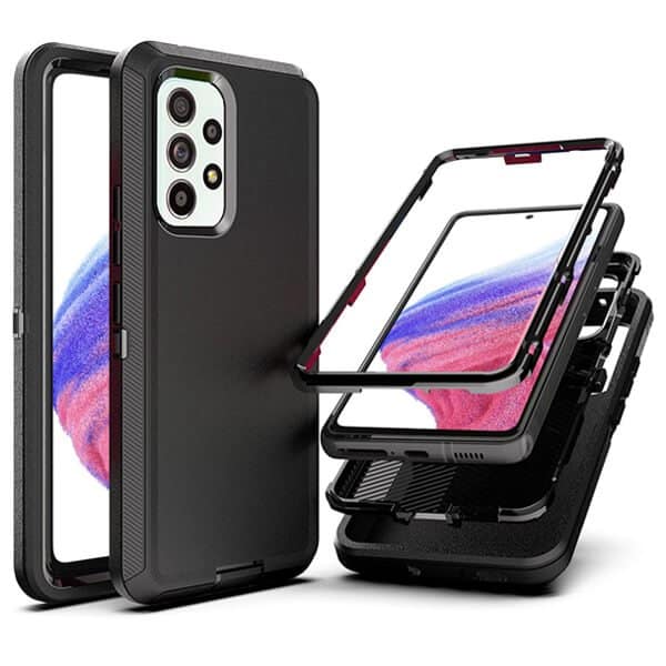 Samsung Galaxy A53 5G Case Drop Resistant Defender Tradies Heavy Duty Rugged Shockproof Tough Cover (Black)