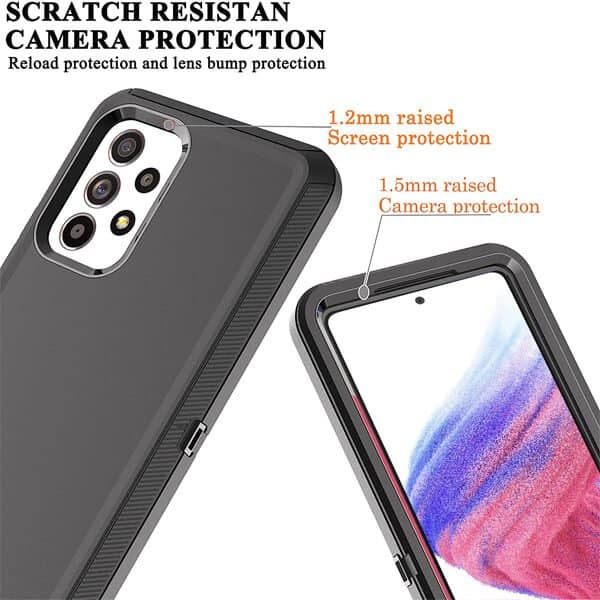 Samsung Galaxy A53 5G Case Drop Resistant Defender Tradies Heavy Duty Rugged Shockproof Tough Cover (Black)