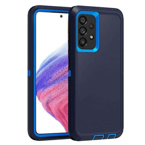 Samsung Galaxy A53 5G Case Drop Resistant Defender Tradies Heavy Duty Rugged Shockproof Tough Cover (Navy Blue)