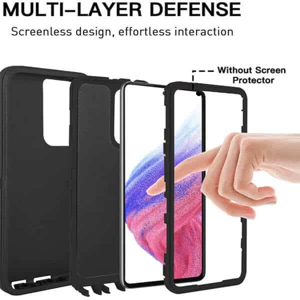 Samsung Galaxy A53 5G Case Drop Resistant Defender Tradies Heavy Duty Rugged Shockproof Tough Cover (Navy Blue)