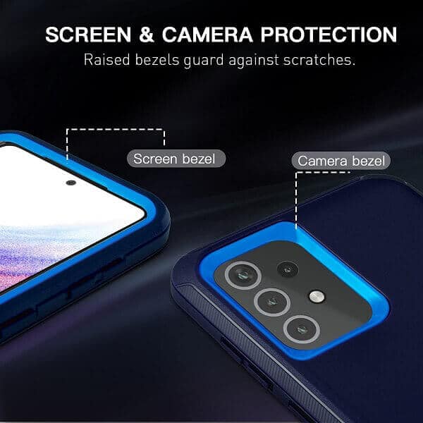 Samsung Galaxy A53 5G Case Drop Resistant Defender Tradies Heavy Duty Rugged Shockproof Tough Cover (Navy Blue)