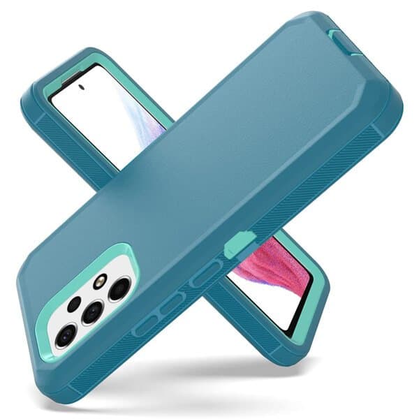 Samsung Galaxy A53 5G Case Drop Resistant Defender Tradies Heavy Duty Rugged Shockproof Tough Cover (Teal)