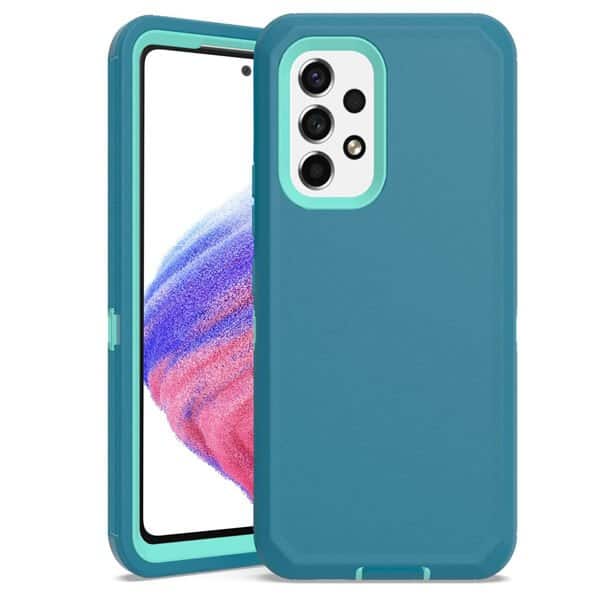 Samsung Galaxy A53 5G Case Drop Resistant Defender Tradies Heavy Duty Rugged Shockproof Tough Cover (Teal)