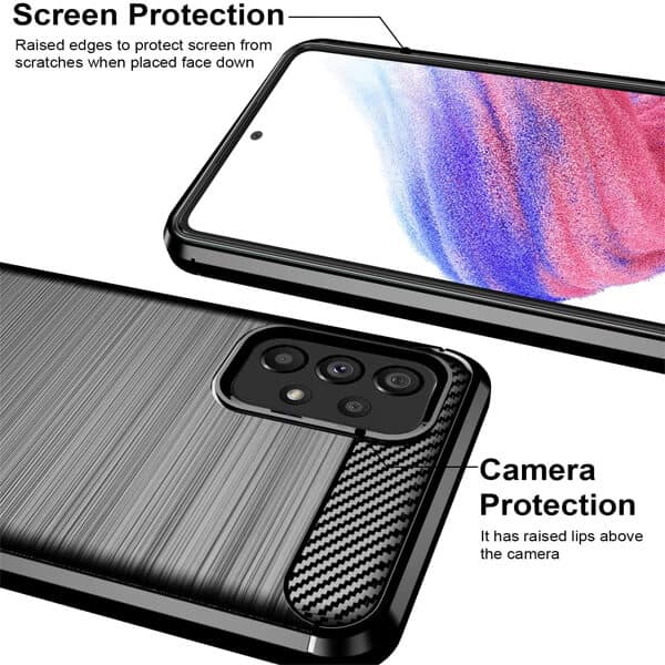 Samsung Galaxy A53 5G Case Shockproof Heavy Duty Rugged Anti Knock Back Cover (Black)