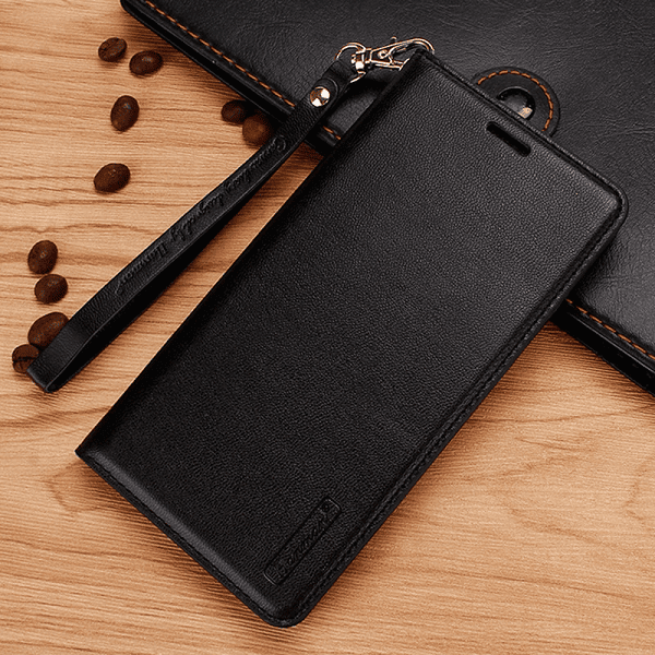 Samsung Galaxy A53 5G Hanman Leather Wallet Case Flip Card Holder Slots Magnetic Shockproof Cover (Black)