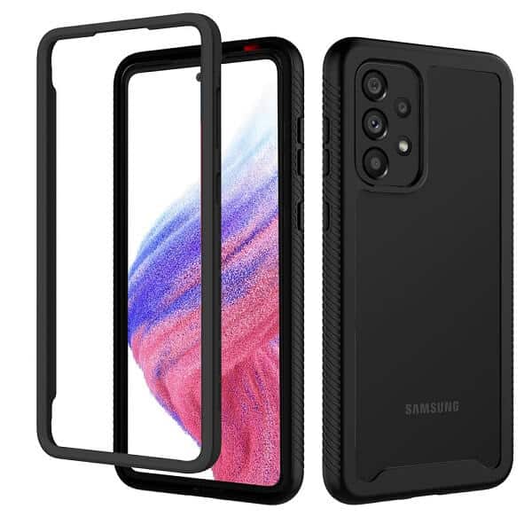 Samsung Galaxy A53 5G Military Grade Full Body Shockproof Clear Heavy Duty Case Bumper Drop Protection Tough Cover (Black)