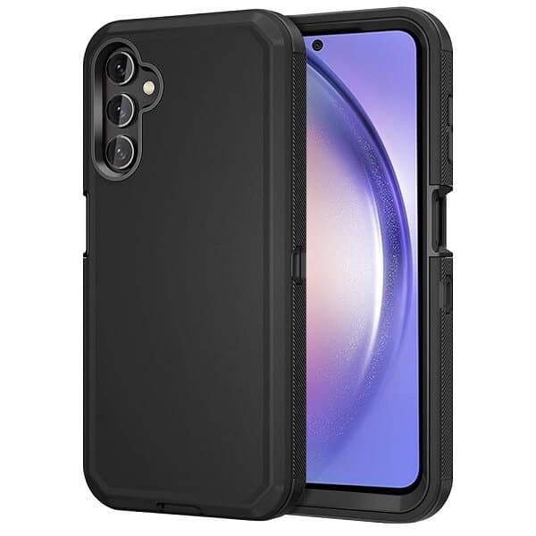 Samsung Galaxy A54 5G Case Drop Resistant Defender Tradies Heavy Duty Rugged Shockproof Tough Cover (Black)