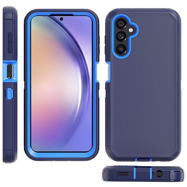 Samsung Galaxy A54 5G Case Drop Resistant Defender Tradies Heavy Duty Rugged Shockproof Tough Cover (Navy Blue)