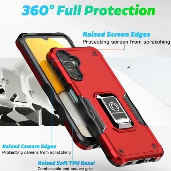 Samsung Galaxy A54 5G Magnetic Ring Rugged Shockproof Case Heavy Duty Protective Back Cover (Black)