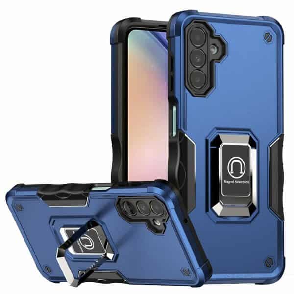 Samsung Galaxy A54 5G Magnetic Ring Rugged Shockproof Case Heavy Duty Protective Back Cover (Blue)
