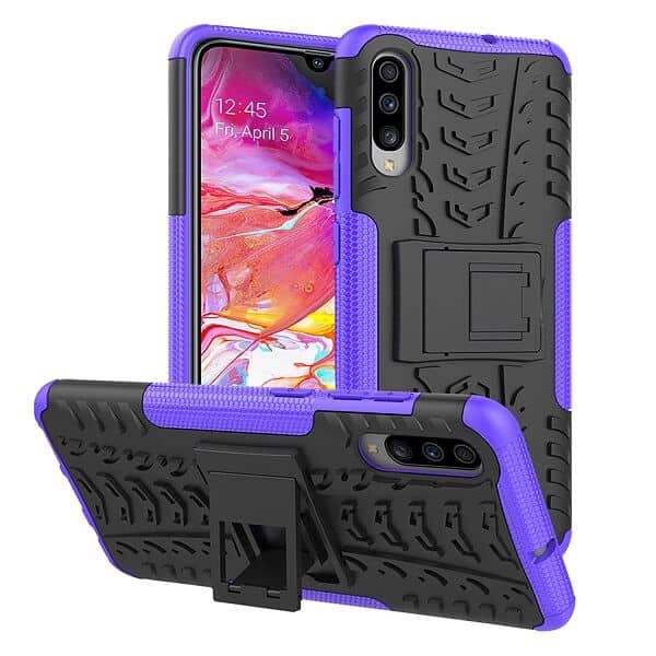 Samsung Galaxy A70 Heavy Duty Case Shockproof Rugged Protective Cover (Purple)