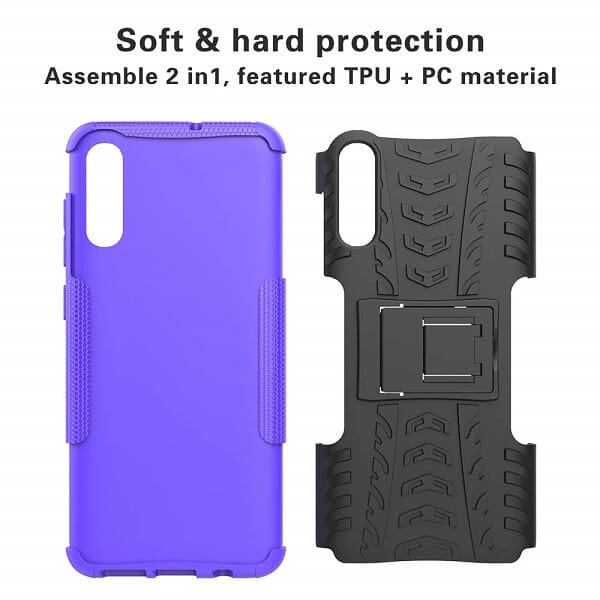 Samsung Galaxy A70 Heavy Duty Case Shockproof Rugged Protective Cover (Purple)