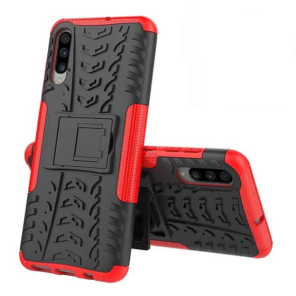 Samsung Galaxy A70 Heavy Duty Case Shockproof Rugged Protective Cover (Red)