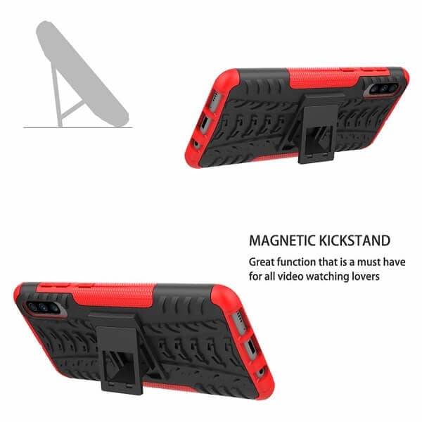Samsung Galaxy A70 Heavy Duty Case Shockproof Rugged Protective Cover (Red)