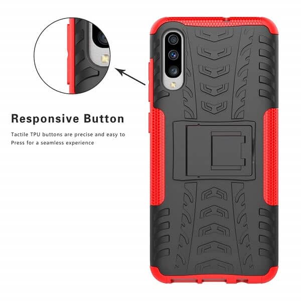 Samsung Galaxy A70 Heavy Duty Case Shockproof Rugged Protective Cover (Red)