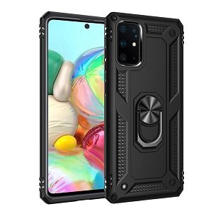 Samsung Galaxy A71 Anti Scratch Magnetic Car Mount Ring Case Cover (Black)