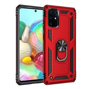 Samsung Galaxy A71 Anti Scratch Magnetic Car Mount Ring Case Cover (Red)