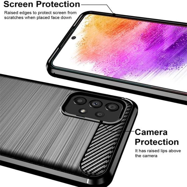 Samsung Galaxy A73 5G Case Shockproof Heavy Duty Rugged Anti Knock Back Cover (Black)