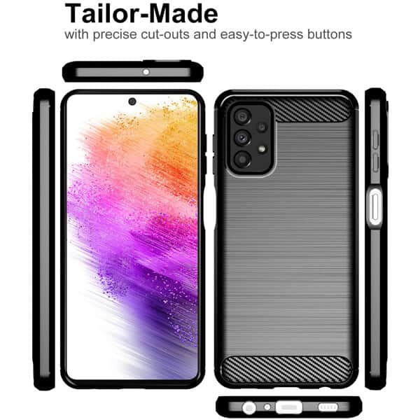 Samsung Galaxy A73 5G Case Shockproof Heavy Duty Rugged Anti Knock Back Cover (Black)