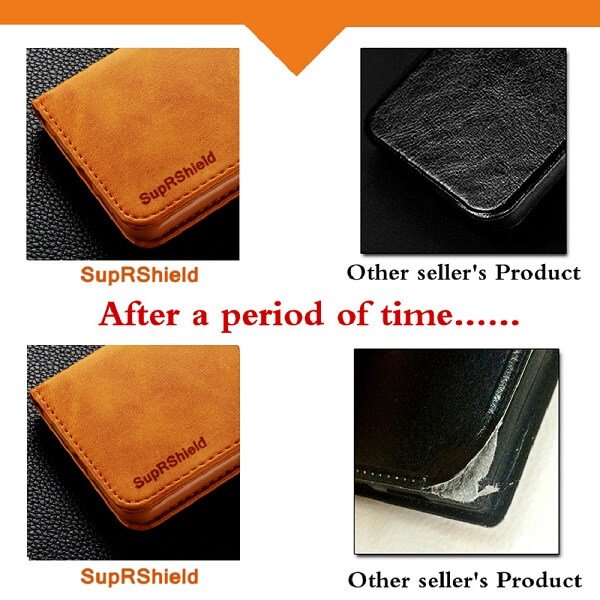 Samsung Galaxy A73 5G SupRShield Wallet Leather Card Holder Flip Protective Shockproof Magnetic Case Cover (Black)