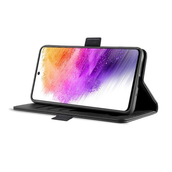 Samsung Galaxy A73 5G SupRShield Wallet Leather Card Holder Flip Protective Shockproof Magnetic Case Cover (Black)