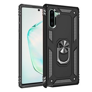 Samsung Galaxy Note 10 Shockproof Magnetic Car Mount Ring Case Cover (Black)
