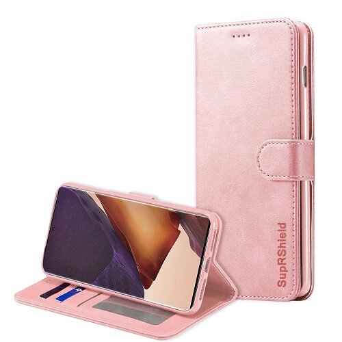 Samsung Galaxy Note 20 Ultra Wallet Flip Case Leather Card Slots Cover (Rose Gold)