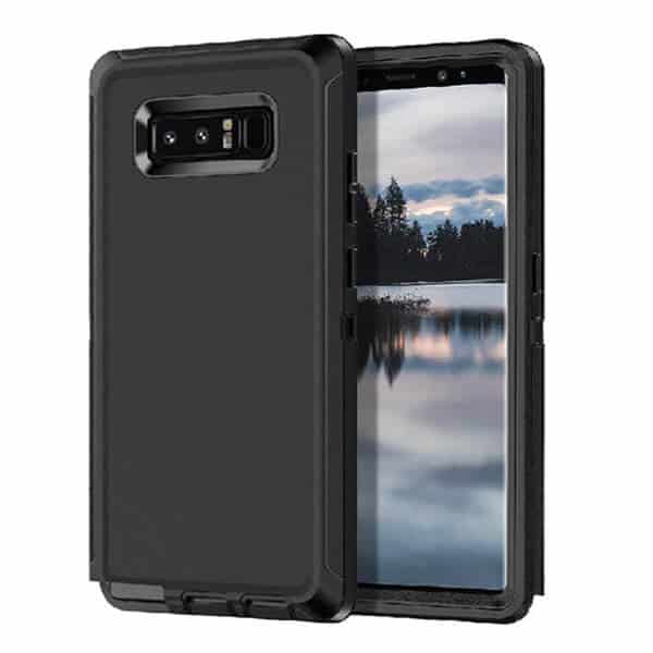 Samsung Galaxy Note 8 Case Drop Resistant Defender Tradies Heavy Duty Rugged Shockproof Tough Cover (Black)