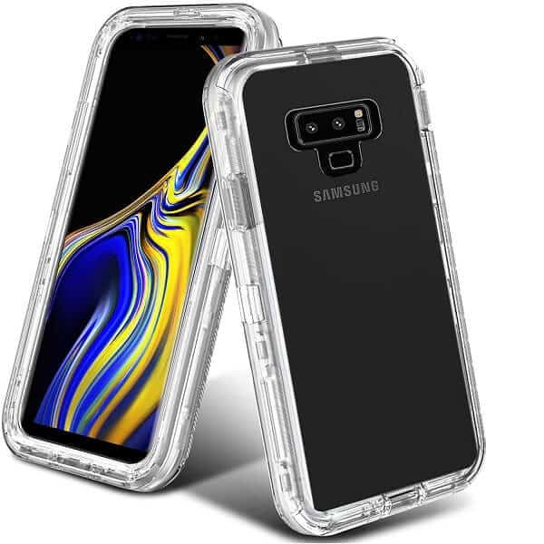 Samsung Galaxy Note 9 Case Clear Drop Resistant Defender Tough Bumper Heavy Duty Shockproof Back Cover